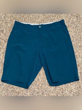 adidas Men's size 38 shorts Flat Front Shorts in Teal Blue performance golf